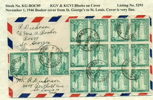 KGV & KGVI Blocks on Cover #5293