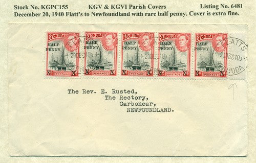 KGV & KGVI Parish Covers Flatt's December 20, 1940 KGPC 155