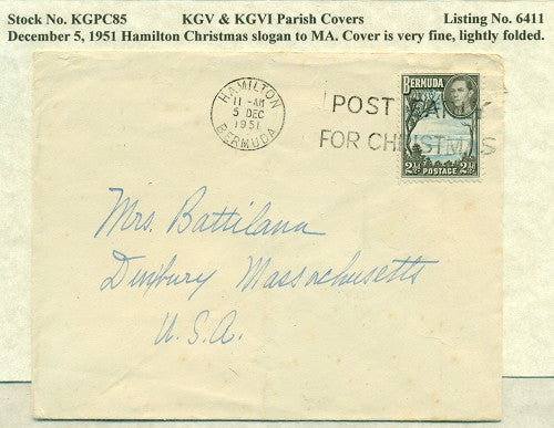 KGV & KGVI Parish Covers Hamilton December 5, 1951 KGPC 85