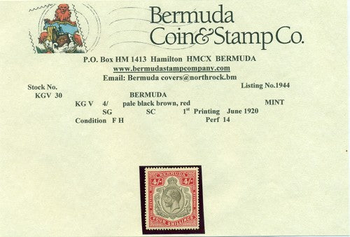 4/-  1st printing June 1920 - FH -KGV30