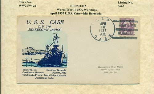 war ship visits USS Case