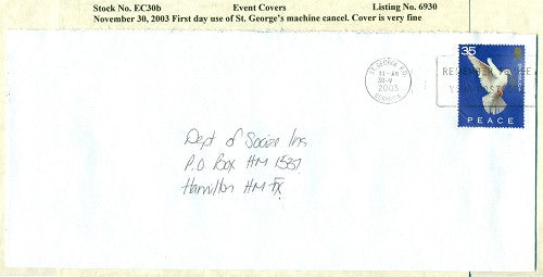 First day St georges machine cancel 2003 EC30b