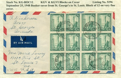 KGV & KGVI Blocks on Cover #5296