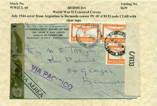 Censor Label PC90-C8133 DOUBLE CENSOR SHIP MAIL