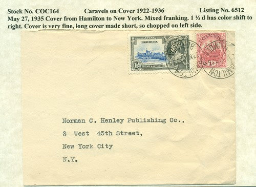 Caravels on Cover 1910-22 COC 164