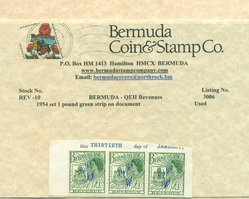 1 pound green - strip of three
