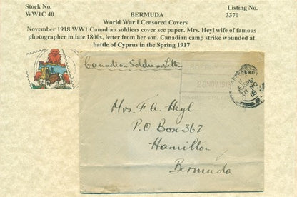 November 1918 US Canadian soldiers cover