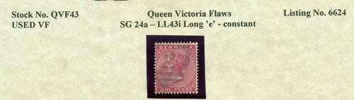 Queen Victoria Flaws Long 'e' SG-24a QVF 43