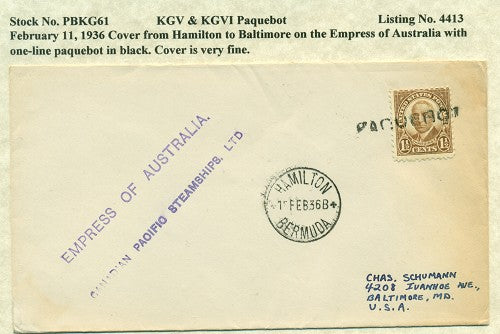 Paquebot Mail from February 11, 1936