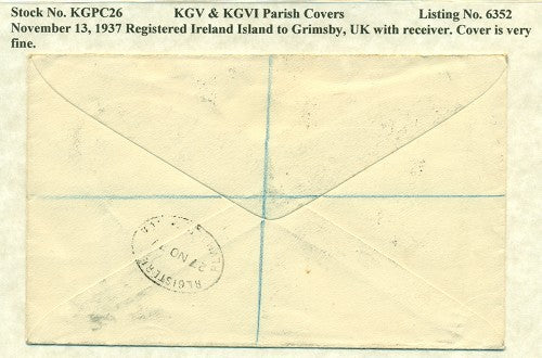 KGV & KGVI Parish Covers Ireland Island November 13, 1937 KGPC 26