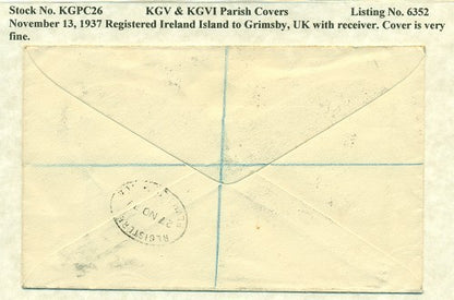 KGV & KGVI Parish Covers Ireland Island November 13, 1937 KGPC 26