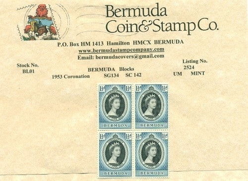 1953 Coronation Block of 4 NH