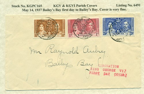 KGV & KGVI Parish Covers Bailey's Bay May 14, 1937 KGPC 165