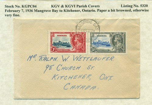 KGV & KGVI Parish Covers Mangrove Bay February 7, 1936