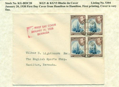 KGV & KGVI Blocks on Cover -KGBC 20