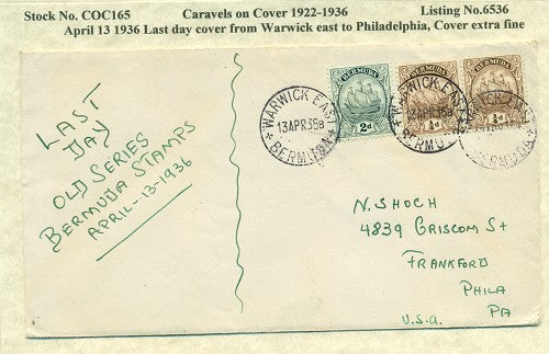 Caravels on Cover 1910-22 COC 165