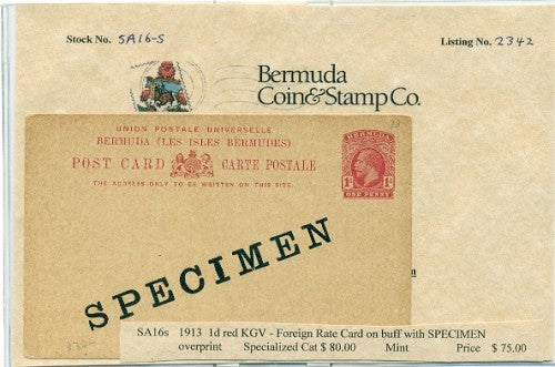 1913 King George Fifth Specimen - SA16S