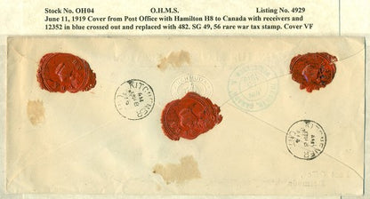 OHMS Hamilton H8- P.O. June 11, 1919