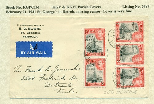 KGV & KGVI Parish Covers St. George's February 21, 1941 KGPC 161