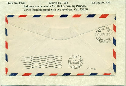 MAR 16 - 1938 Balt to Bda Canada