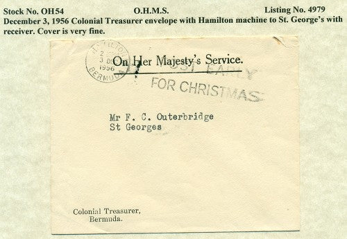 OHMS Colonial Treasurer December 3, 1956