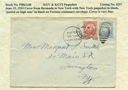 Paquebot Mail from June 15, 1933
