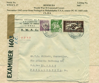 Censor Label PC90-1603 PORTUGAL AWAC