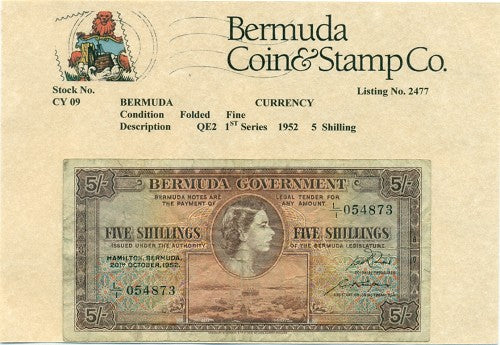 Qe2  1st series 1952 5/ Note