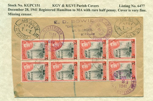 KGV & KGVI Parish Covers Hamilton December 28, 1941 KGPC 151