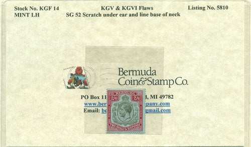 KGV & KGVI Flaws, Scratch -KGF 14
