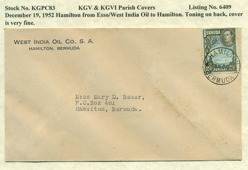 KGV & KGVI Parish Covers Hamilton December 19, 1952 KGPC 83