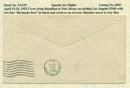 Special Air Flights April 15-24, 1925 SAF 29