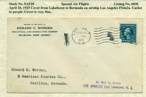 Special Air Flights 4/20/1925 SAF 20