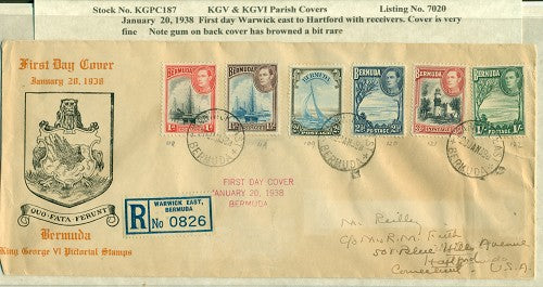 KGV & KGVI Parish Covers warwick east, 1938 KGPC 187