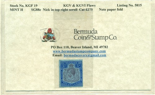 KGV & KGVI Flaws, Scroll flaw -KGF 19