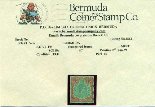 10/-  Second printing January 1939 -KGVI36a