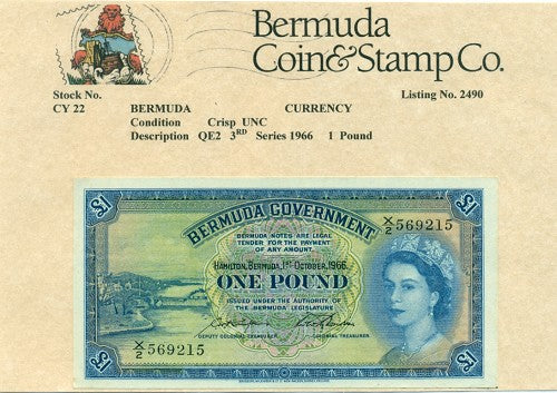 QE2  3rd series 1966 1Pound-Note