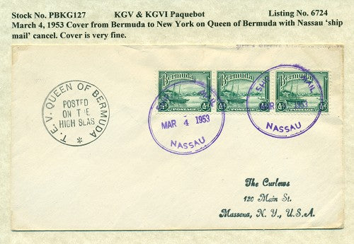 Paquebot Mail from March 4, 1953 PBM 127