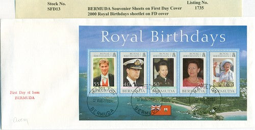 Souvenier sheet - 2000 Royal Birthdays