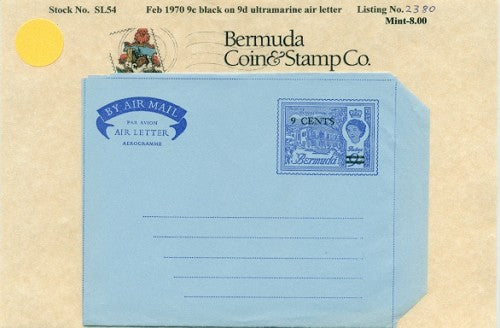 1970 Feb 9 cent ultra air letter