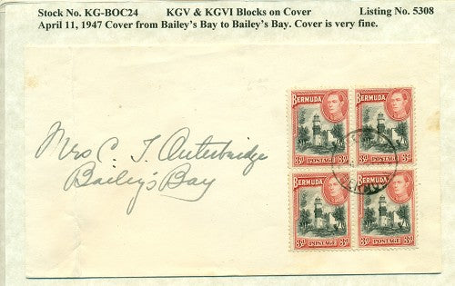 KGV & KGVI Blocks on Cover -KGBC 24