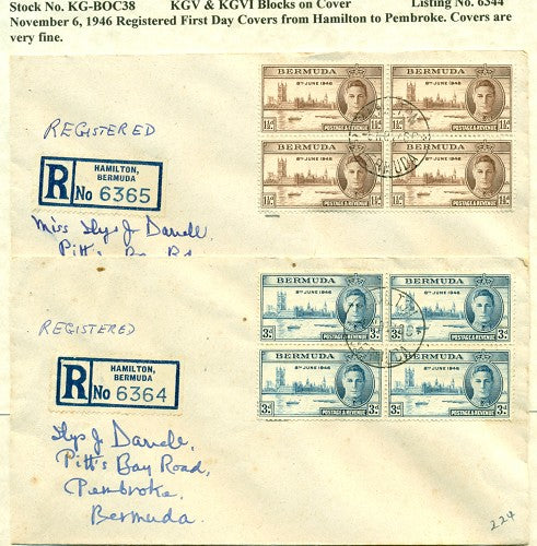 KGV & KGVI Blocks on Cover KGBC 38