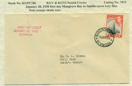KGV & KGVI Parish Covers orange shade 1938 KGPC 186