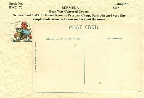 Early Nelmes postcard 1905 the Guardroom