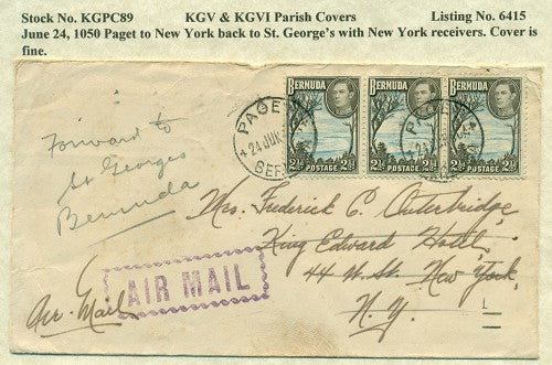 KGV & KGVI Parish Covers Paget June 24, 1950 KGPC 89