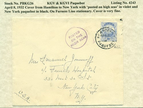 Paquebot Mail from April 8, 1932