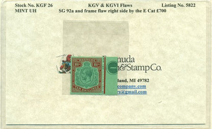 KGV & KGVI Flaws, Frame flaw -KGF 26