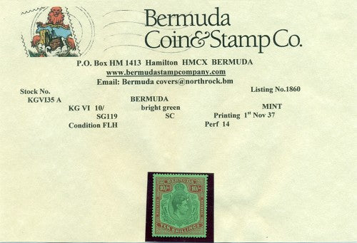 10/-  First printing November 1937 -KGVI35a