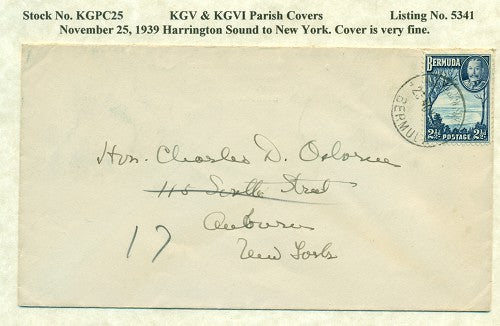 KGV & KGVI Parish Covers Harrington Sound November 25, 1939