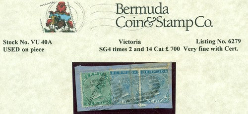 3d on 1/-  G on piece VU 40a
